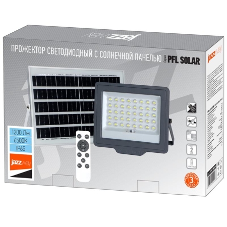 Прожектор светодиодный PFL SOLAR 100 6500К IP65 ДО с солнечн. панелью и пультом в компл. Pro JazzWay 5044418 Прожектор светодиодный PFL SOLAR 100 6500К IP65 ДО с солнечн. панелью и пультом в компл. Pro JazzWay 5044418