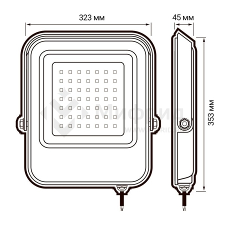 Прожектор светодиодный PFL-V 300Вт 6500К IP65 ДО Pro JazzWay 5045019
