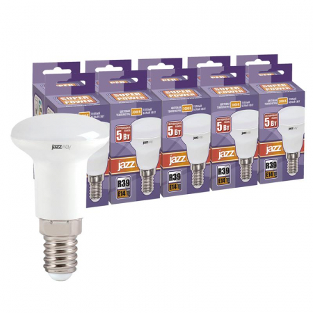 Лампа светодиодная PLED-SP 5Вт R39 3000К тепл. бел. E14 230В 50Гц (уп.10шт) JazzWay 1034458 Лампа светодиодная PLED-SP 5Вт R39 3000К тепл. бел. E14 230В 50Гц (уп.10шт) JazzWay 1034458