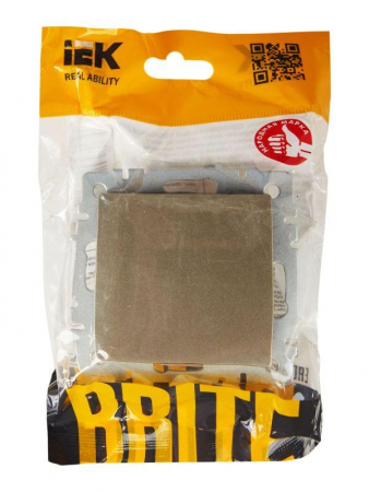 Выключатель проходной 1-кл. СП BRITE ВС10-1-6-БрШ 10А механизм шампань IEK BR-V12-0-10-K37