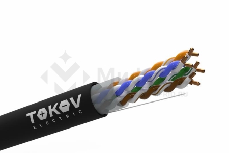 Кабель витая пара U/UTP 4х2х24AWG(0.51мм) кат.5E PE outdoor Fluke tested 305м (м) PRO TOKOV ELECTRIC TKP-C05-U42-5E-305-OD