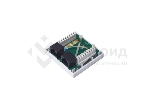 Розетка компьютерная 8P8C (RJ-45) кат.5E UTP 2 порта TOKOV ELECTRIC TKE-SMB-8P8C-2P-UTP