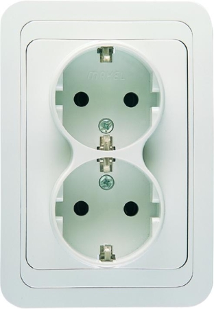 Розетка 2-м Mimoza с заземл. Makel 12057 Розетка 2-м Mimoza с заземл. Makel 12057