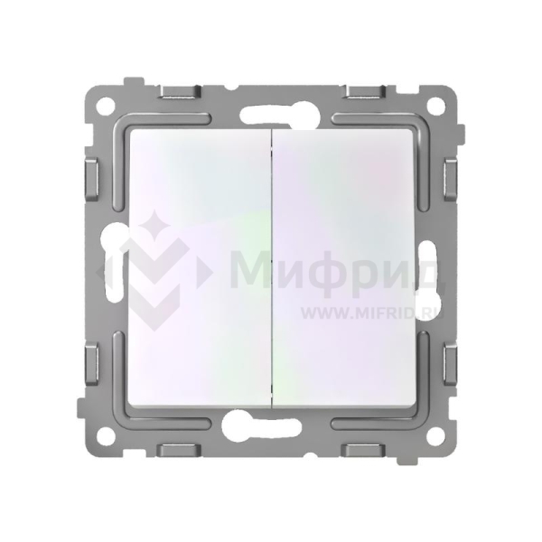Выключатель 2-кл. СП Pixel 10А IP20 механизм перламутр. TOKOV ELECTRIC TKE-PX-V2-C04