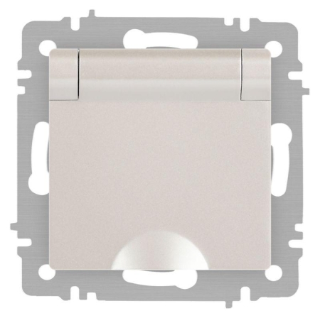 Розетка 1-м СП Accent 6-203-06 16А IP20 250В 2P+E Schuko с крышкой AL/CU перламутр. Intro Б0063429 Розетка 1-м СП Accent 6-203-06 16А IP20 250В 2P+E Schuko с крышкой AL/CU перламутр. Intro Б0063429