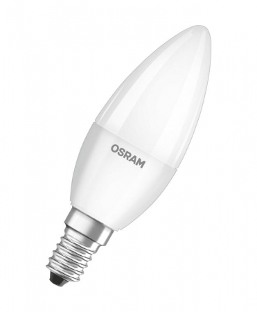 Лампа светодиодная LED Star Classic B 40 5W/827 5Вт свеча матовая 2700К тепл. бел. E14 470лм 220-240В пластик. OSRAM 4052899971608 Лампа светодиодная LED Star Classic B 40 5W/827 5Вт свеча матовая 2700К тепл. бел. E14 470лм 220-240В пластик. OSRAM 4052899971608