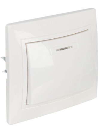 Выключатель 1-кл. СП Кварта 10А IP20 ВС10-1-1-КБ с индикацией бел. GENERICA EVK11-K01-10-DM