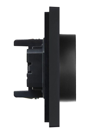 Розетка 2-м СП FORTE&PIANO FP124 16А с заземл. без защ. шторок безвинт. крепл. черн. IEK FP-R21-16-1-K02