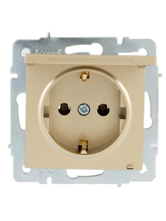 Розетка с заземл. VESNA с крышкой ПБТ зол. LEZARD 742-3688-123B Розетка с заземл. VESNA с крышкой ПБТ зол. LEZARD 742-3688-123B