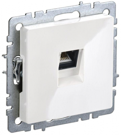 Розетка компьютерная СП RJ45 кат.5E BRITE РК10-БрБ механизм бел. IEK BR-K10-1-K01 Розетка компьютерная СП RJ45 кат.5E BRITE РК10-БрБ механизм бел. IEK BR-K10-1-K01