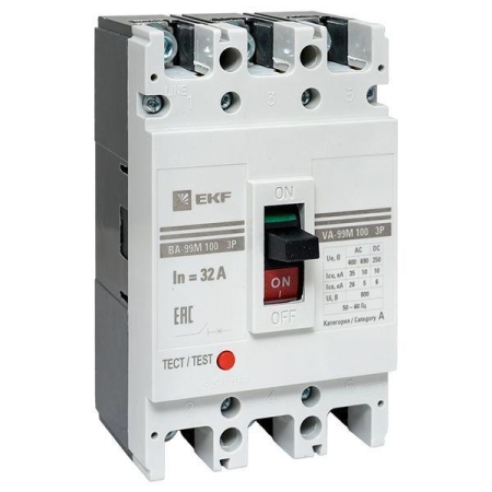Выключатель автоматический 3п 100/32А 35кА ВА-99М PROxima EKF mccb99-100-32m Выключатель автоматический 3п 100/32А 35кА ВА-99М PROxima EKF mccb99-100-32m
