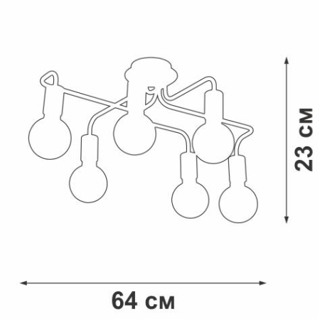 Люстра 6хE27 макс. 60Вт Vitaluce V4560-1/6PL Люстра 6хE27 макс. 60Вт Vitaluce V4560-1/6PL