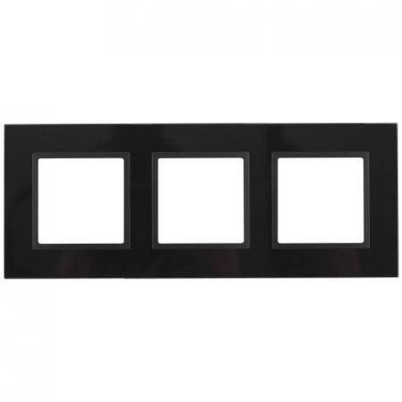 Рамка 3-м 14-5103-05 стекло Elegance черный+антрацит ЭРА Б0034510