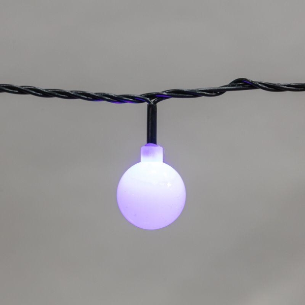 Гирлянда светодиодная "Шарики" 5м d25мм 25LED RGB ПВХ темн. зел. Neon-Night 303-550