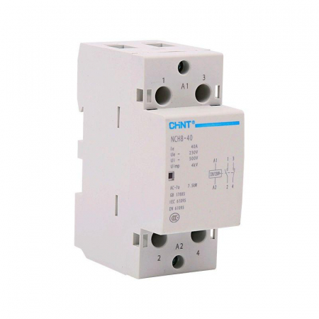 Контактор модульный NCH8-40/11 40А 1НЗ+1НО AC 220/230В 50Гц (R) CHINT 256083 Контактор модульный NCH8-40/11 40А 1НЗ+1НО AC 220/230В 50Гц (R) CHINT 256083