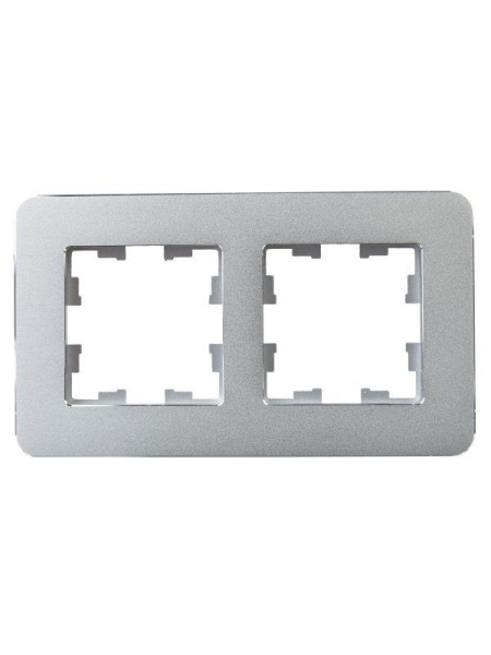 Рамка 2-м BRITE РУ-2-1-Бр метал. алюм. RE IEK BR-M22-M-01-K47