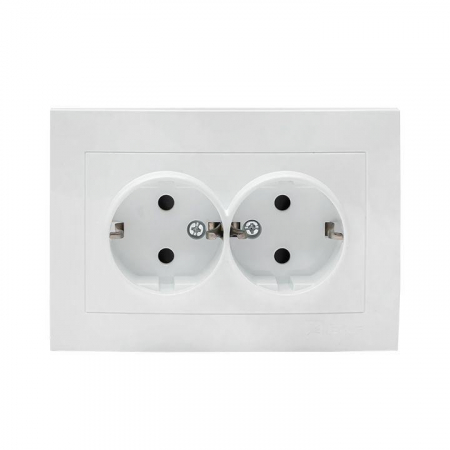 Розетка 2-м СП Валенсия 16А IP20 с заземл. защ. шторки бел. PROxima EKF EWR16-128-10 Розетка 2-м СП Валенсия 16А IP20 с заземл. защ. шторки бел. PROxima EKF EWR16-128-10