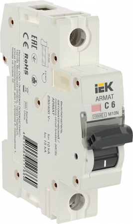Выключатель автоматический модульный 1п C 6А M10N ARMAT IEK AR-M10N-1-C006 Выключатель автоматический модульный 1п C 6А M10N ARMAT IEK AR-M10N-1-C006