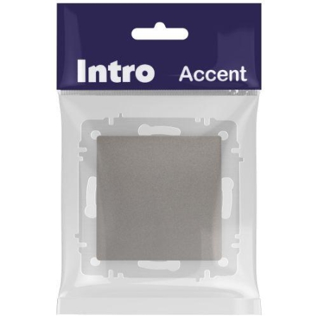 Кнопка Accent 6-109-09 10А-250В IP20 СУ титан Intro Б0063621