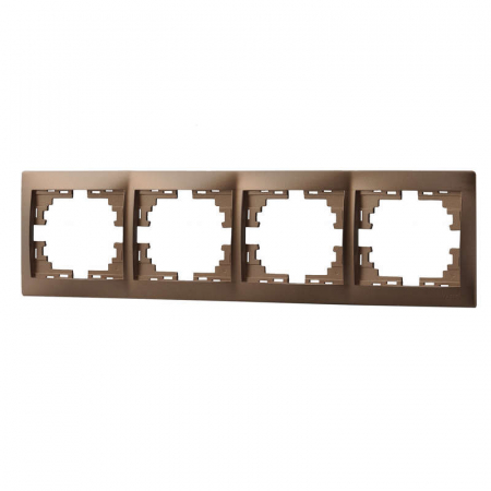 Рамка 4-м Mira горизонт. свет. корич. LEZARD 701-3100-149