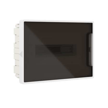 Щиток встраиваемый Фрейм (FRAME) 12мод с тонированной дверцей с 2 шинами PEN на 6 и 8 отверст. бел. DKC F12B1WD