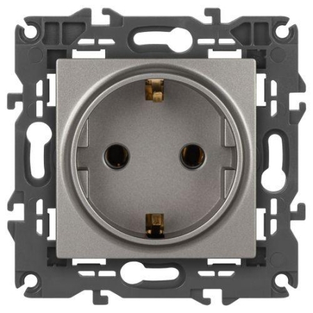 Розетка Elegance 14-2101-16 16А 250В 2P+E Schuko титан Эра Б0065802