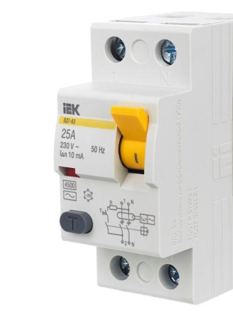 Выключатель дифференциального тока (УЗО) 2п 25А 10мА тип AC ВД1-63 KARAT IEK MDV10-2-025-010
