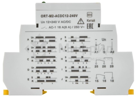 Реле времени ORT 12-240В AC/DC 2 контакта многофункц. IEK ORT-M2-ACDC12-240V