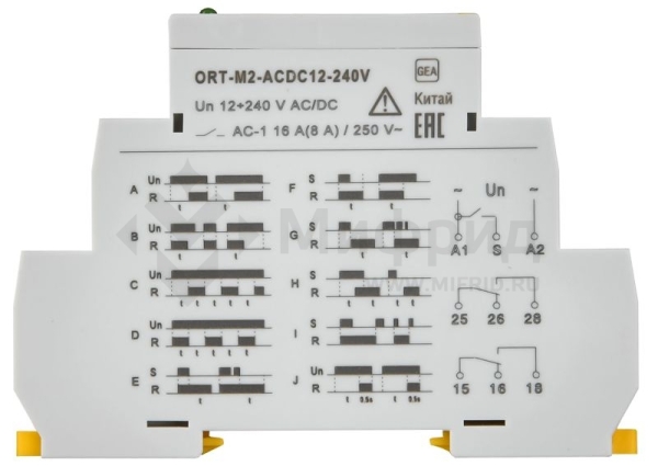 Реле времени ORT 12-240В AC/DC 2 контакта многофункц. IEK ORT-M2-ACDC12-240V