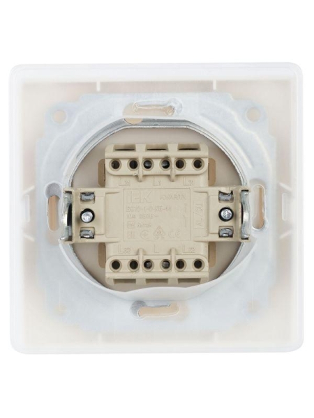 Выключатель 1-кл. СП Кварта ВС10-1-0-КБ-44 10А IP44 бел. IEK KV-V10-10-44-K01