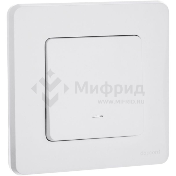 Выключатель 1-кл. 1п 1мод. СП Inspiria 10А IP20 250В 10AX с подсветкой/индикацией механизм бел. IEK 673610