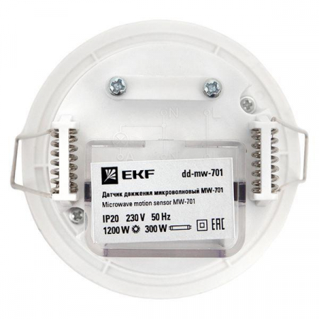 Датчик движения микроволновый MW-701 1200Вт 360град. до 20м IP20 бел. PROxima EKF dd-mw-701