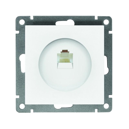 Розетка компьютерная 1-м СП Афина RJ45 кат.5E механизм бел. Universal A0051 Розетка компьютерная 1-м СП Афина RJ45 кат.5E механизм бел. Universal A0051