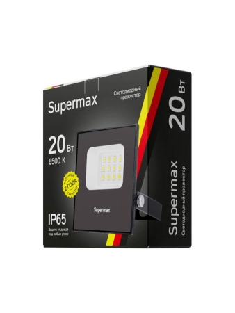 Прожектор светодиодный Supermax SPR 20Вт 6500К 2000лм IP65 КОСМОС S_PR_LED_20 Прожектор светодиодный Supermax SPR 20Вт 6500К 2000лм IP65 КОСМОС S_PR_LED_20