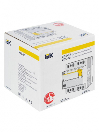 Выключатель дифференциального тока (УЗО) 4п 25А 300мА тип AC ВД1-63 KARAT IEK MDV10-4-025-300 Выключатель дифференциального тока (УЗО) 4п 25А 300мА тип AC ВД1-63 KARAT IEK MDV10-4-025-300