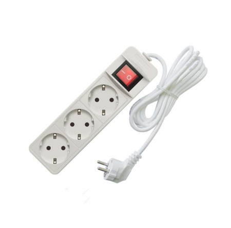 Удлинитель 3х3м с заземл. 10А IP20 2.2кВт ПВС с выкл. Союз 481S-7303 Удлинитель 3х3м с заземл. 10А IP20 2.2кВт ПВС с выкл. Союз 481S-7303