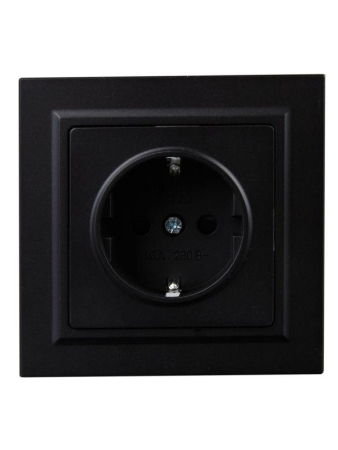 Розетка СП BRITE РСР14-1-0-БрЧ 16А в сборе с заземл. защ. шторки черн. IEK BR-R14-16-K02-F