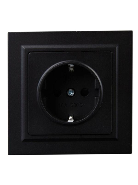 Розетка СП BRITE РСР14-1-0-БрЧ 16А в сборе с заземл. защ. шторки черн. IEK BR-R14-16-K02-F Розетка СП BRITE РСР14-1-0-БрЧ 16А в сборе с заземл. защ. шторки черн. IEK BR-R14-16-K02-F