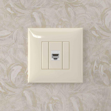 Розетка компьютерная 1-м СП Avanti "Ванильная дымка" RJ45 кат.5E без шторок механизм DKC 4405663
