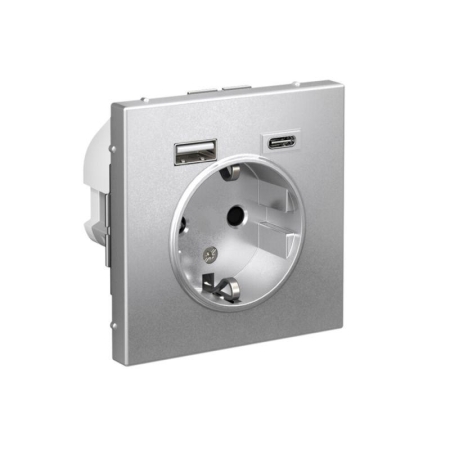 Розетка ArtGallery 16А с 2-мя заряд. устройствами USB A+C 5В/2.4А/3А 2х5В/1.5А механизм алюм. SE GAL000332 Розетка ArtGallery 16А с 2-мя заряд. устройствами USB A+C 5В/2.4А/3А 2х5В/1.5А механизм алюм. SE GAL000332