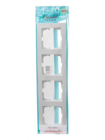 Рамка 4-местн. горизонт. VESNA бел. LEZARD 742-0200-149 Рамка 4-местн. горизонт. VESNA бел. LEZARD 742-0200-149