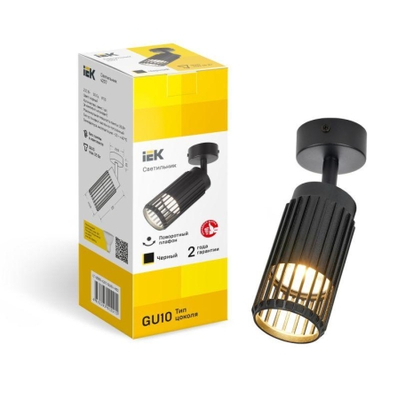 Светильник 4207 GU10 настенно-потолочный черн. IEK LT-USB0-4207-GU10-1-K02 Светильник 4207 GU10 настенно-потолочный черн. IEK LT-USB0-4207-GU10-1-K02