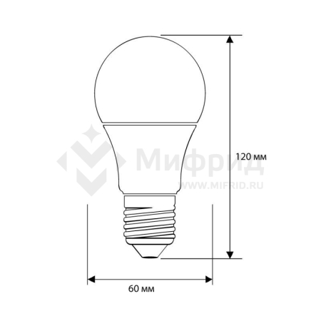 Лампа светодиодная LED13-A60/830/E27 13Вт грушевидная матовая 3000К тепл. бел. E27 1075лм 220В Camelion 12045