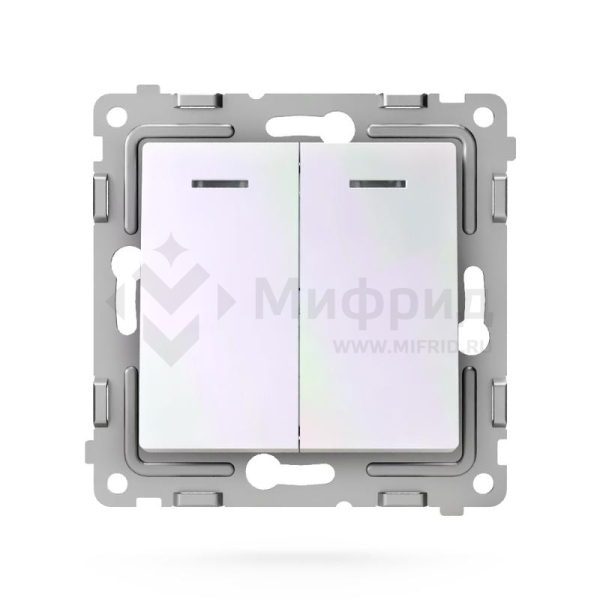 Выключатель 2-кл. СП Pixel 10А IP20 с индикатором механизм перламутр. TOKOV ELECTRIC TKE-PX-V2I-C04