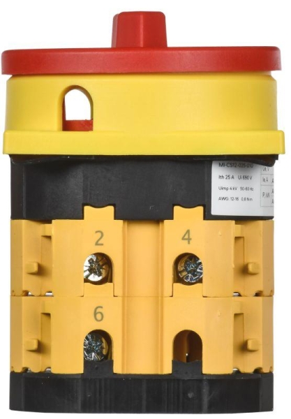 Переключатель кулачковый 16А (сх. 91) закрытая рукоятка авар. IEK MI-CS12-016-091