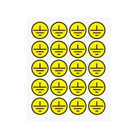 Наклейка знак электробезопасности "Заземление" d20мм (20шт на листе) Rexant 56-0010 Наклейка знак электробезопасности "Заземление" d20мм (20шт на листе) Rexant 56-0010