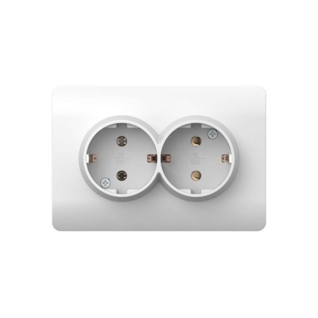 Розетка 2-м NEW3-E с заземл. защ. шторки 16А бел. CHINT 431541 Розетка 2-м NEW3-E с заземл. защ. шторки 16А бел. CHINT 431541