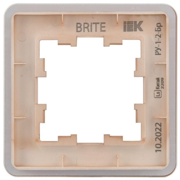 Рамка 1-м BRITE РУ-1-2-Бр стекло дым. RE IEK BR-M12-G-41-K97 Рамка 1-м BRITE РУ-1-2-Бр стекло дым. RE IEK BR-M12-G-41-K97
