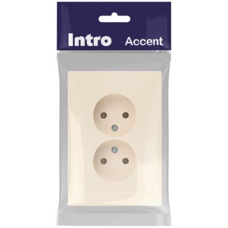 Розетка 2-м СП Accent 6-204-02 16А IP20 250В 2P AL/CU сл. кость Intro Б0063474 Розетка 2-м СП Accent 6-204-02 16А IP20 250В 2P AL/CU сл. кость Intro Б0063474