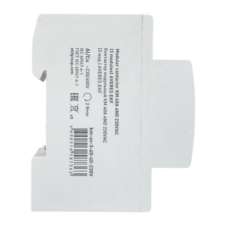Контактор модульный КМ 40А 4NO 230В AC (3 мод.) AVERES EKF km-av-3-40-40-230V Контактор модульный КМ 40А 4NO 230В AC (3 мод.) AVERES EKF km-av-3-40-40-230V